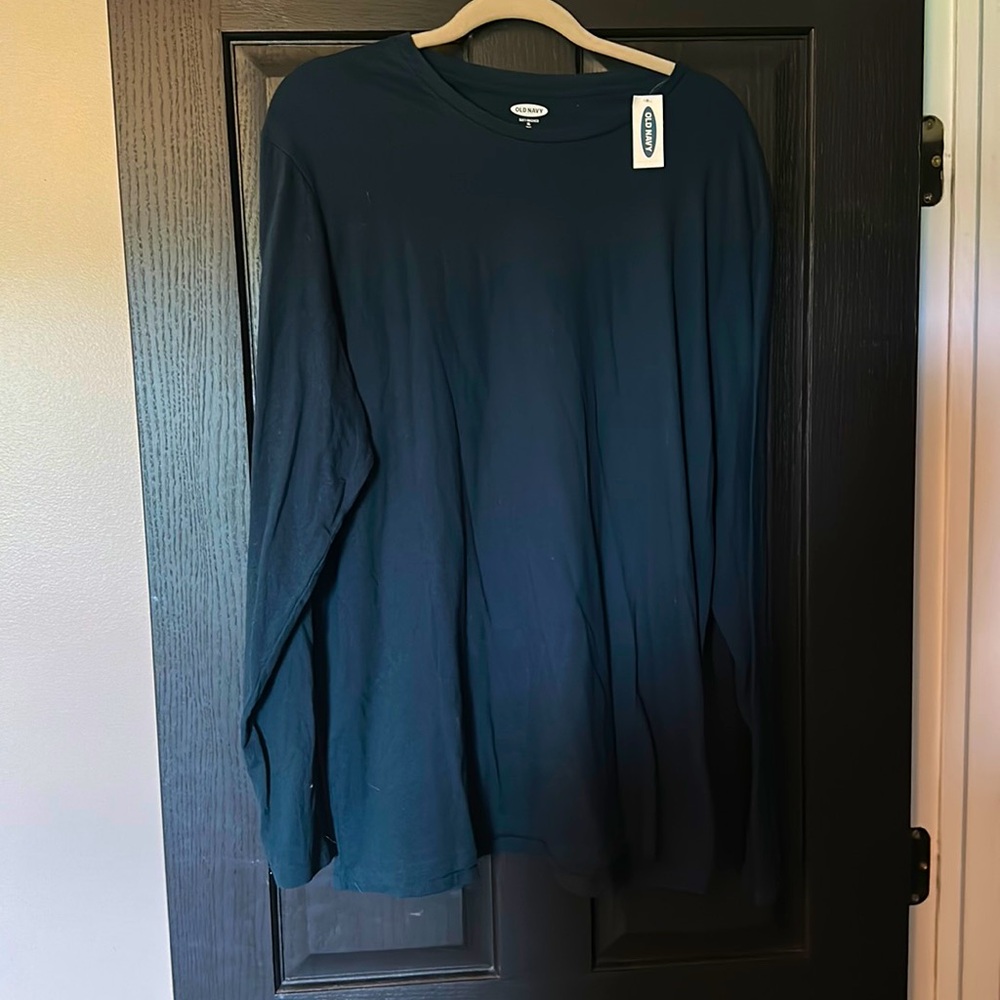 Old Navy Men’s XLT soft washed longsleeve basic-teal blue
